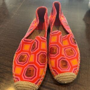 Tory Burch Colorful Geometric Women's Espadrilles 7 NWOB